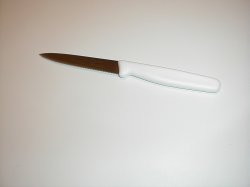 Icel 4 inch serrated paring/tomato white handle