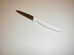 Icel 3 1/2 inch spear point paring white handle