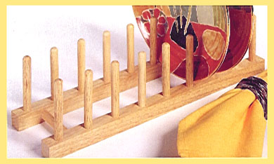 Lipper Beach Wood 8 Slot Plate Rack