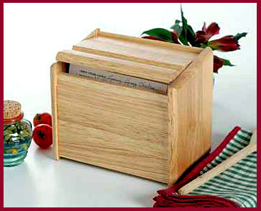 Lipper Beach Wood Recipe Box for 4 x 6 cards