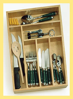 Lipper Beach Wood Deep Cutlery Tray