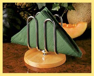 Lipper Beach Wood and Metal Napkin Holder