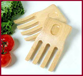Lipper Beach Wood Pair of Salad Claws