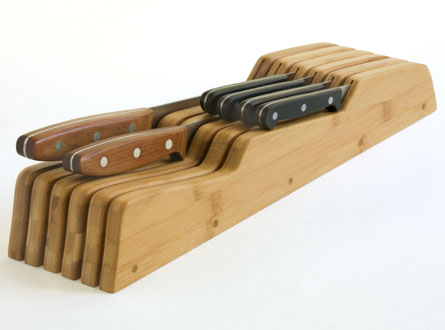 Lipper Beach Wood In the Drawer Knife Block