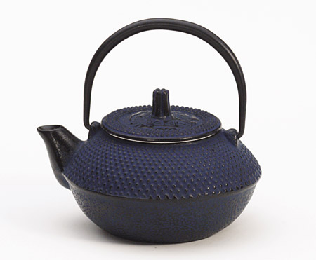 Navy Blue Cast Iron Tea Pot 12 oz