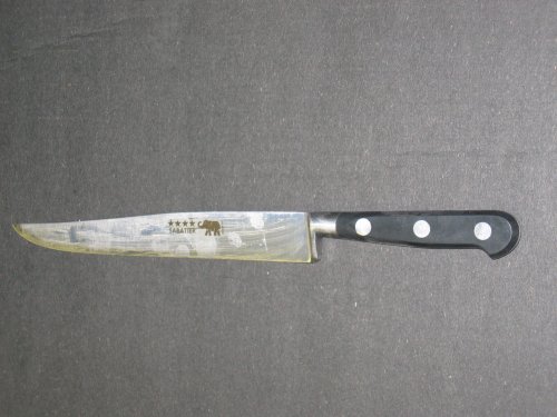 Sabatier 8 inch CARBON Carving Yatagan Knife with Black Nylon Handle